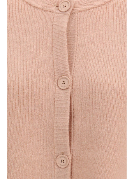 Toteme Cropped crewneck Cardigan with button fastening - Flamingo