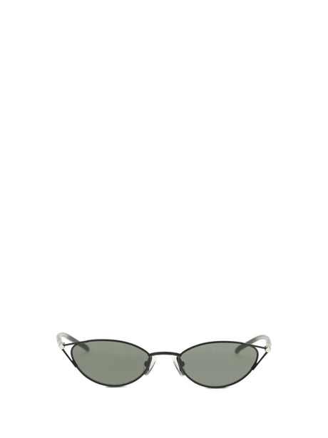 Alexander Mcqueen Slim cat-eye Sunglasses with T-Bar - Black/Smoke