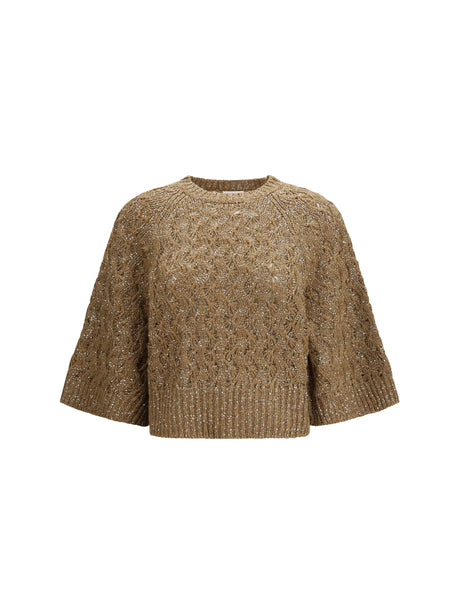 Brunello Cucinelli Open-knit construction Sweater - Sesamo+Camel