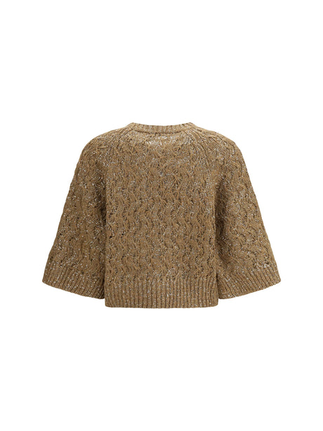 Brunello Cucinelli Open-knit construction Sweater - Sesamo+Camel