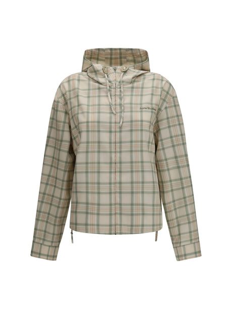 Acne Studios Checked hooded Jacket - Green/Orange