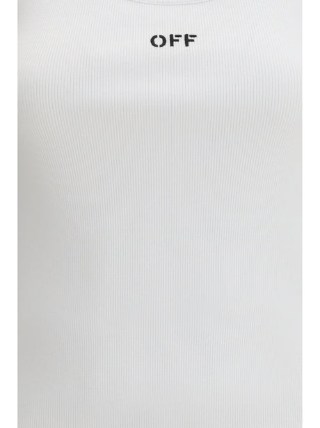 Off-White Off Stamp Rib Tank Top - White-Black