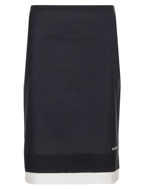 Miu Miu Knee-Length Knit Skirt - Blue