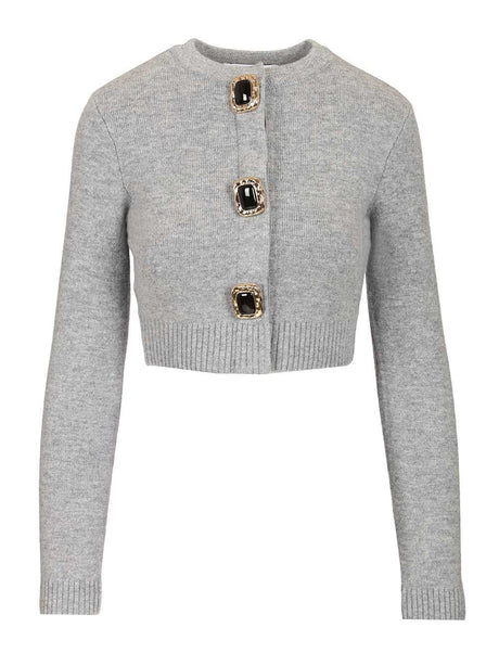 Self-Portrait Wool Cardigan - Grey