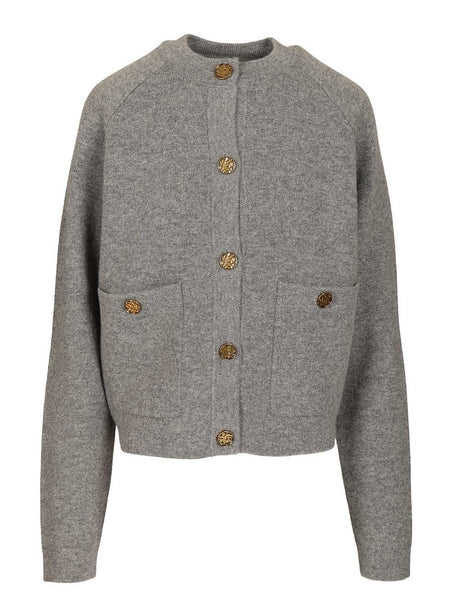 Toteme Cardigan With Hammered Buttons - Grey