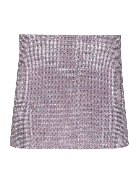 Self-Portrait Metallic Mesh Skirt - Viola