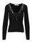 Self-Portrait Lace Knit Top - Black