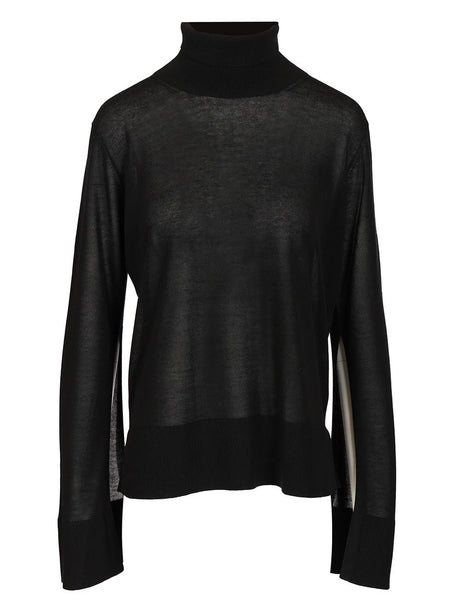 Toteme Turtleneck With Slits On The Sleeves - Black