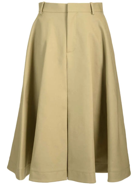 Bottega Veneta Wide Skirt With Ruffles - Beige