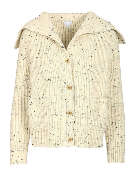Bottega Veneta Ribbed Wool Cardigan - Beige