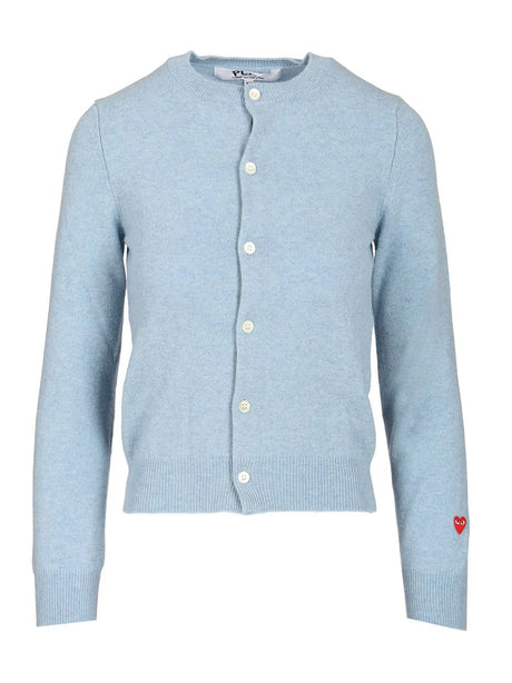 Comme Des Garcons Play Wool Cardigan - Sky Blue