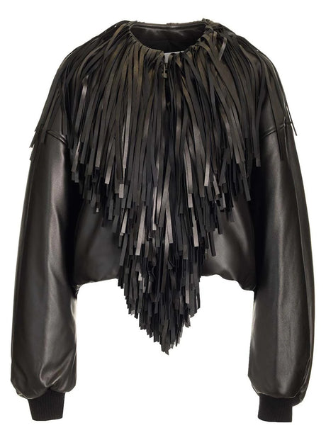 AlaïA Bomber Jacket With Fringes - Black