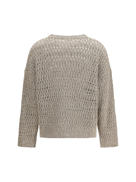 Brunello Cucinelli Openwork Sweater - Mud