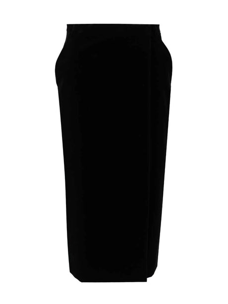 Saint Laurent Midi Wrap Skirt - Black