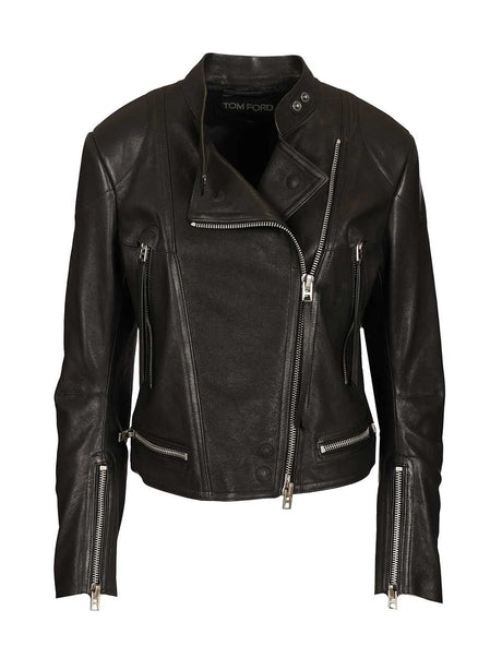 Tom Ford Leather Racer Jacket - Black