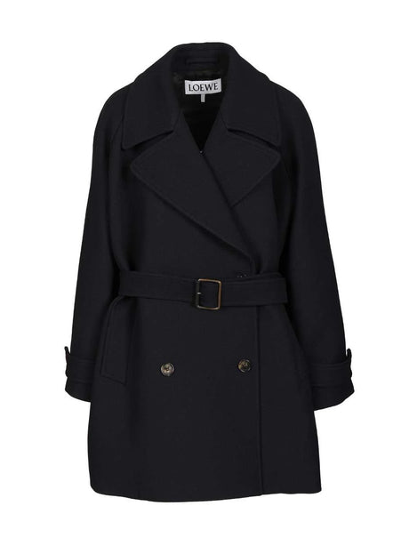 Loewe Double-Breasted Coat - Blue