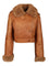 Chloe' Short Leather Jacket - Orange