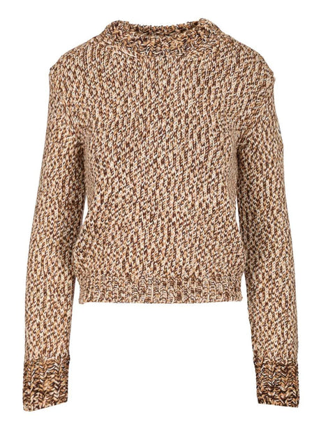 Moncler Mouliné Wool Sweater - Beige