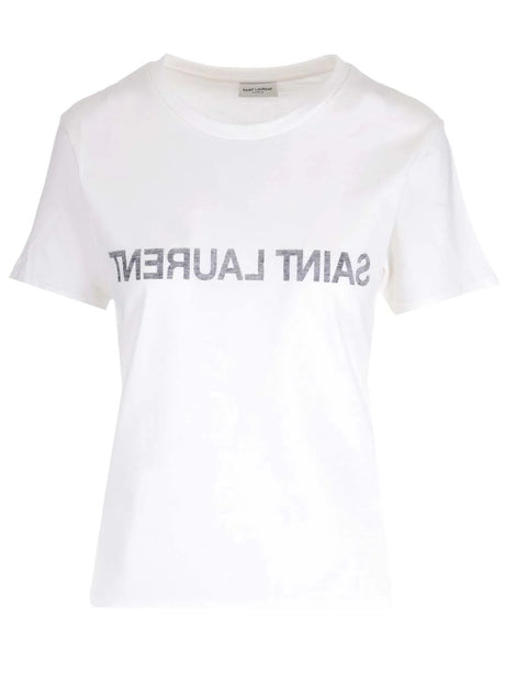 Saint Laurent T-Shirt With Reverse Logo - White