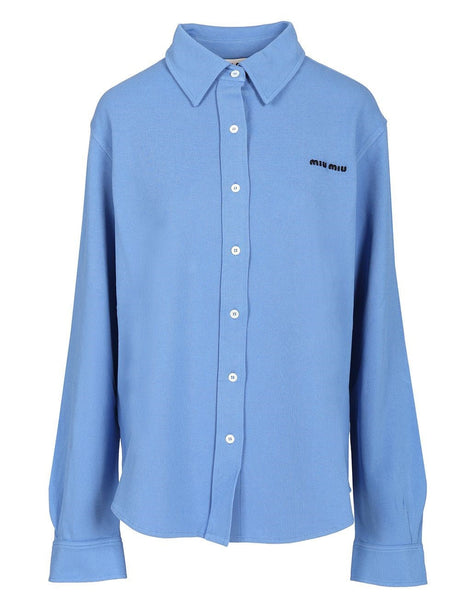 Miu Miu Cotton Shirt - Sky Blue