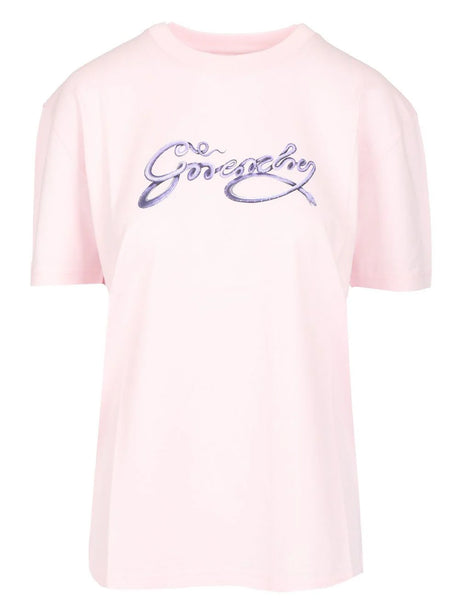 Givenchy T-Shirt With Printed Logo - Rose