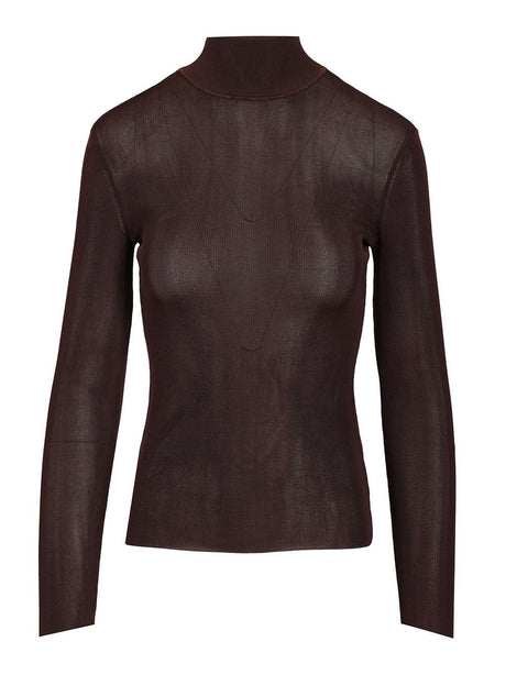 Self-Portrait Viscose Sweater - Brown