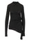Off-White Long Sleeve Draped Top - Black