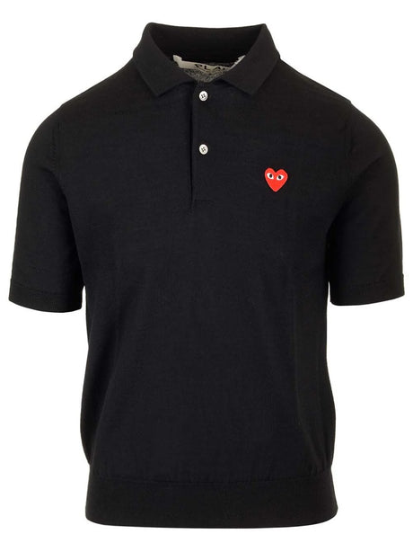Comme Des Garcons Play Wool Polo - Black
