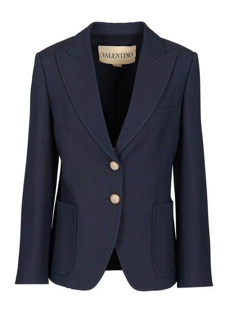 Valentino Garavani Crepe Couture Blazer - Blue