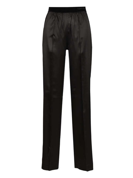 Tom Ford Stretch Silk Trousers - Black