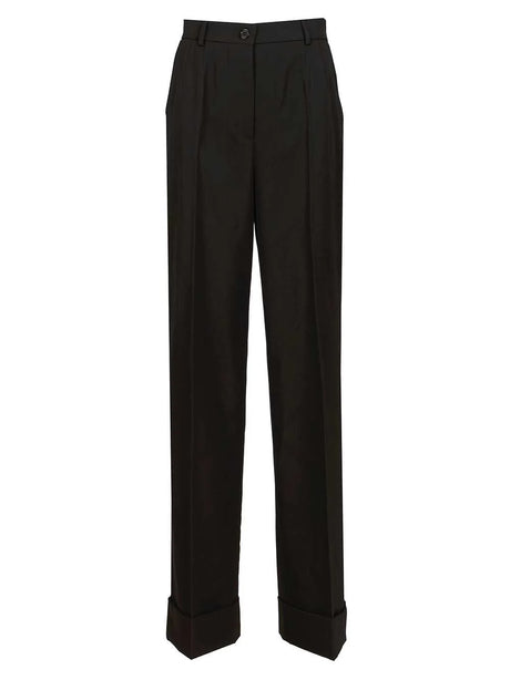 Dolce & Gabbana Wool Gabardine Trousers - Black