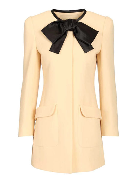 Valentino Garavani Crepe Wool Caban - White