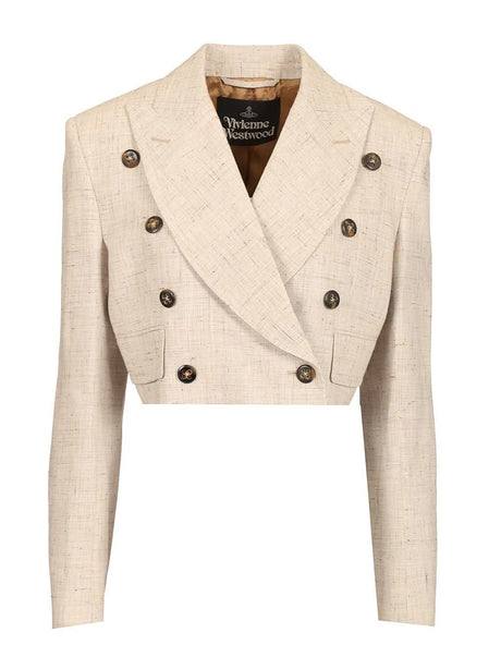Vivienne Westwood Cropped Double-Breasted Blazer - Beige
