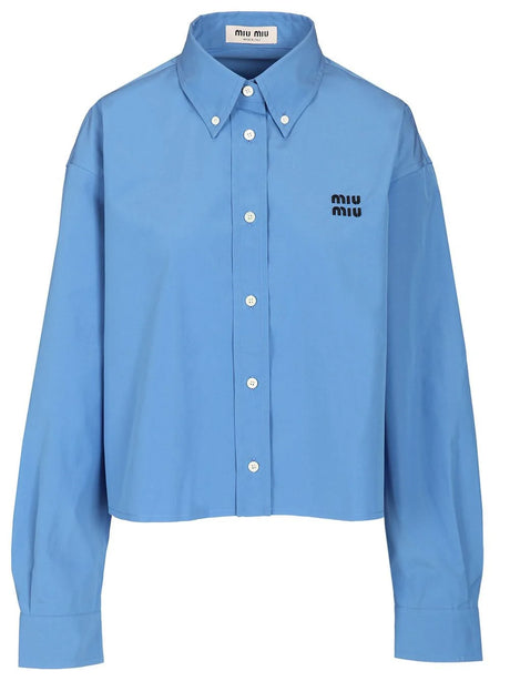 Miu Miu Poplin Shirt - Sky Blue