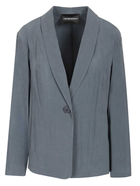 Emporio Armani Single-Breasted Blazer - Blue