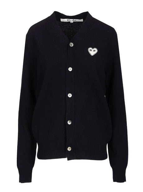 Comme Des Garcons Play Wool Cardigan - Blue
