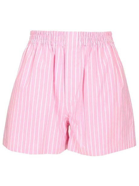 Balenciaga Striped Cotton Poplin Boxer - Rose