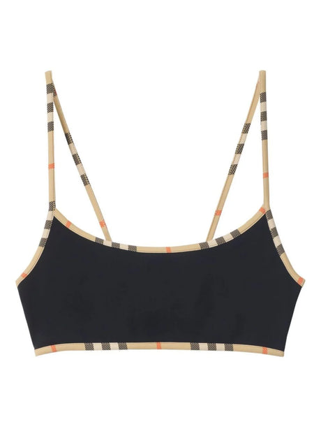 Burberry Checked Bikini Top - Black