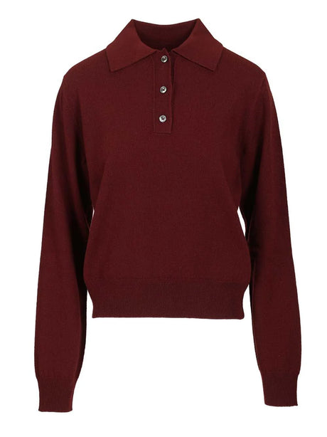 Maison Margiela Wool Polo Shirt - Bordeaux