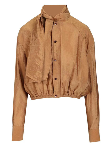 Saint Laurent Blouse With LavallièRe Collar - Brown