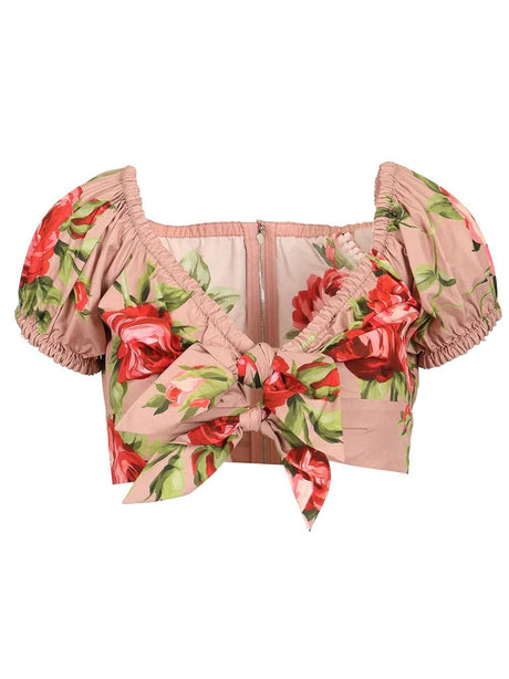 Dolce & Gabbana Rose Bouquet Print Top