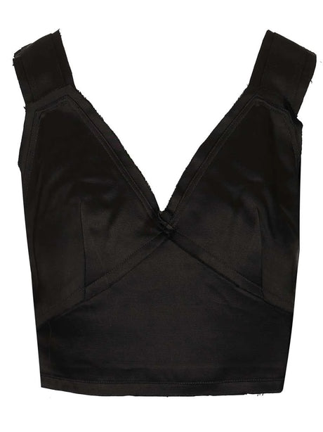 Toteme Crop Top In Satin - Black