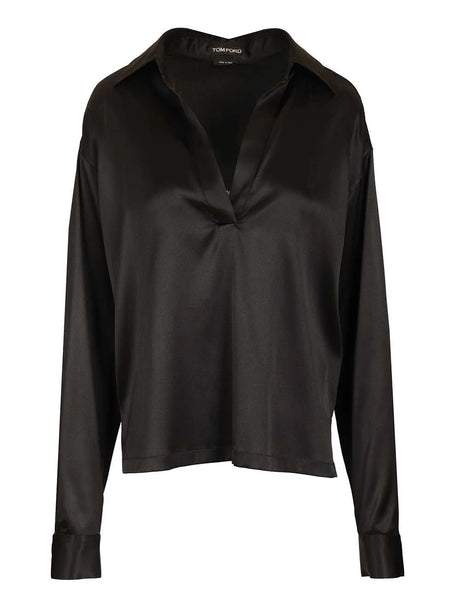 Tom Ford Silk Polo - Black