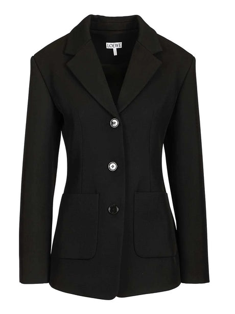 Loewe Wool Twill Jacket - Black