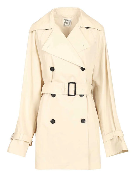 Toteme Washed Cotton Trench Coat - Beige