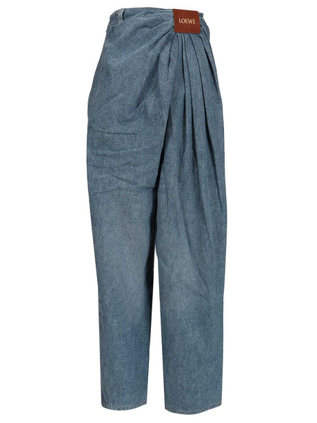 Loewe Draped Denim Jeans - Blue