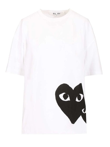 Comme Des Garcons Play Oversized Black Heart T-Shirt - White