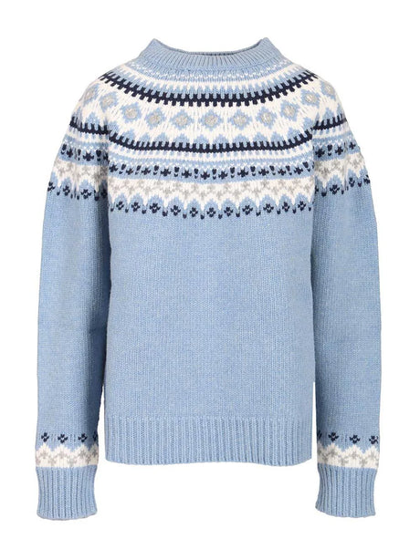 Miu Miu Crew Neck Wool Sweater - Sky Blue
