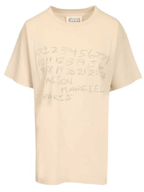 Maison Margiela Numeric Cotton T-Shirt - Beige