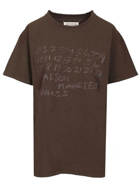 Maison Margiela Numeric Cotton T-Shirt - Brown